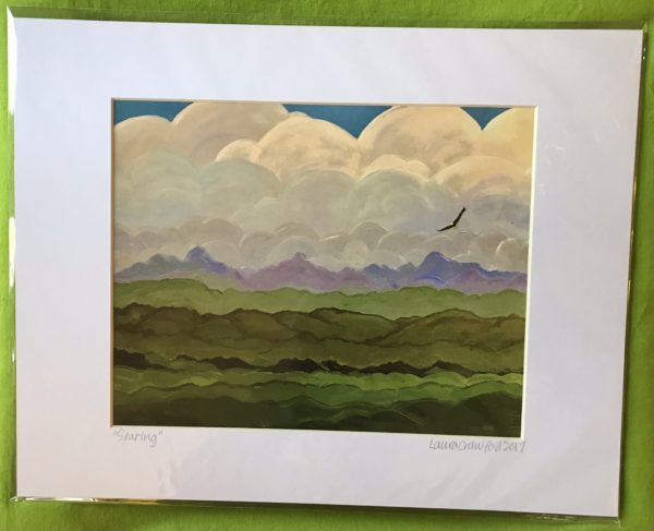 Matted print of original painting “Soaring”