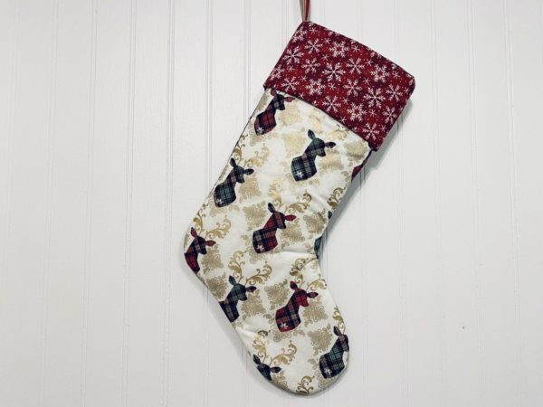 Golden Deer Holiday Stocking