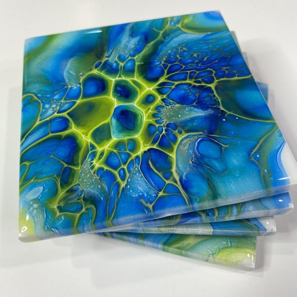 Acrylic& Resin Coaster Set (4)